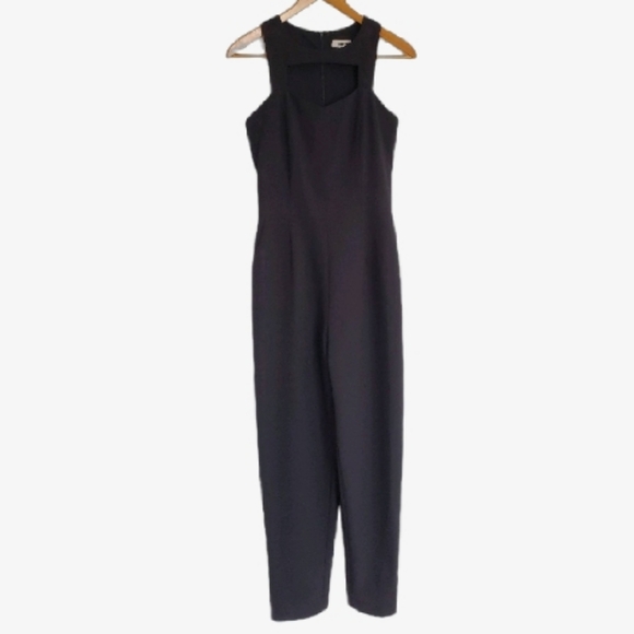 Storee Pants - Black Geometric Cut Out Storee Jumpsuit Onesie